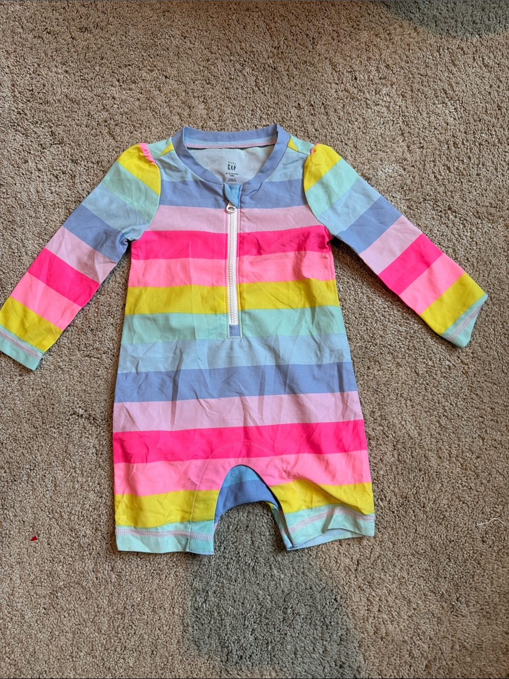 GAP Girls' Multicolor Stripe Zipper One-Piece